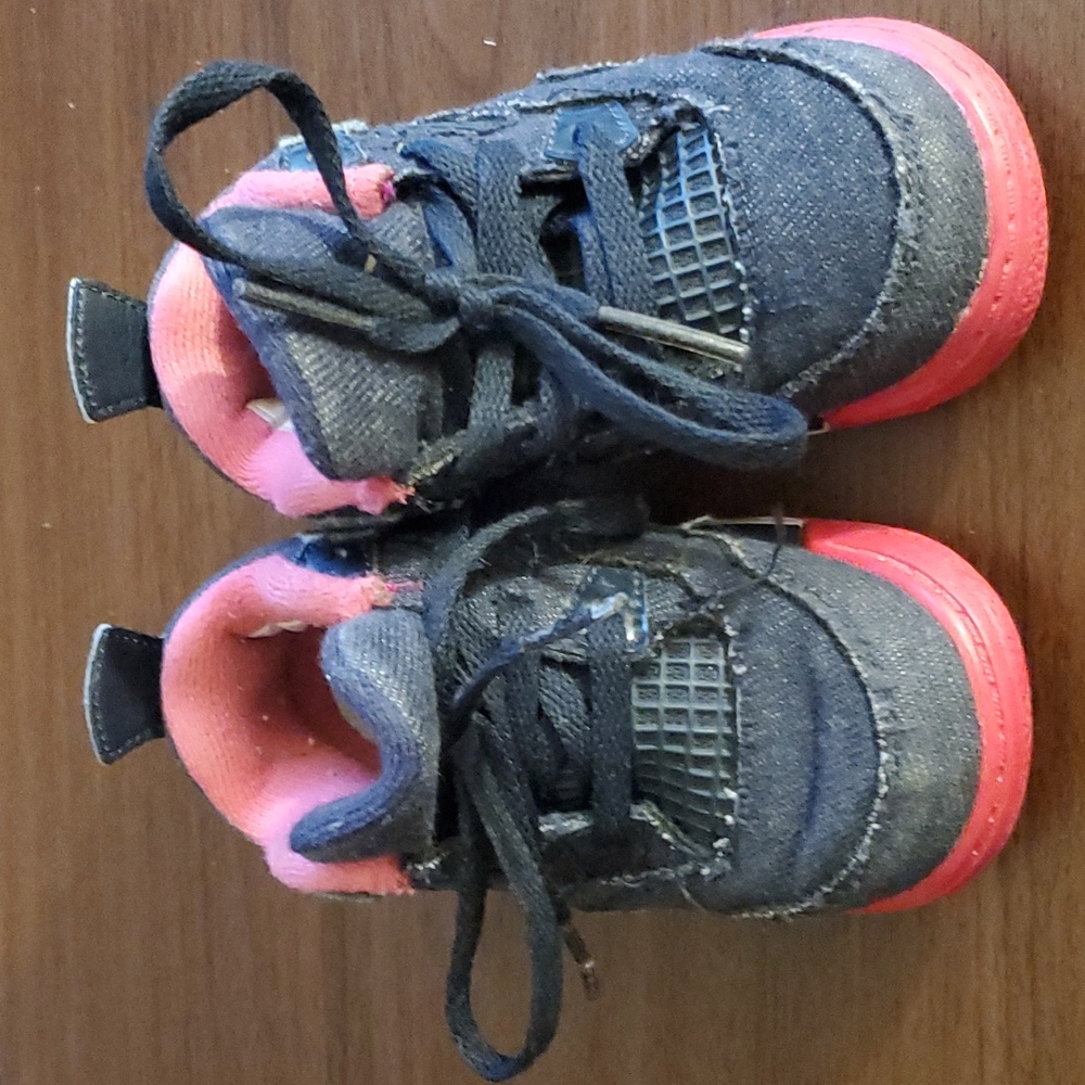 Kid's Denim Nike Air Jordans 4 Retro (Pre-Owned)